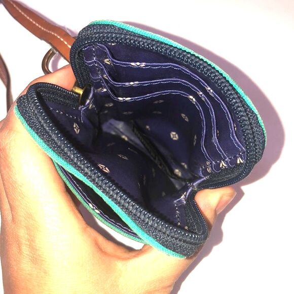 Fossil PVC Canvas Pencil Shaving Wallet Wristlet - Picture 4 of 5